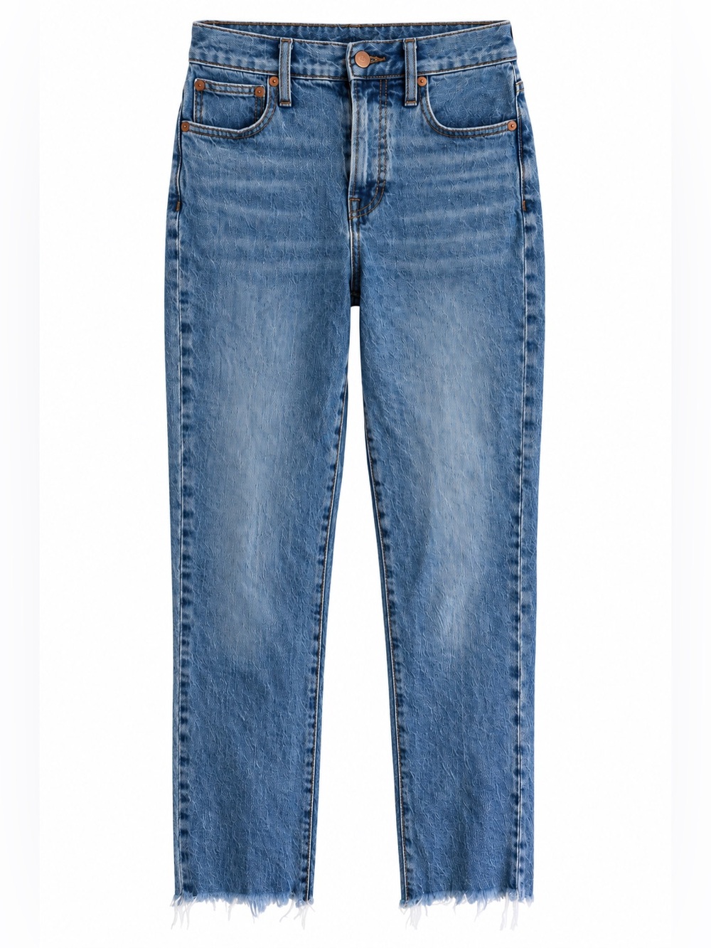 Madewell The Perfect Vintage Jean Size 25 High Rise Straight Raw Hem Light Wash
